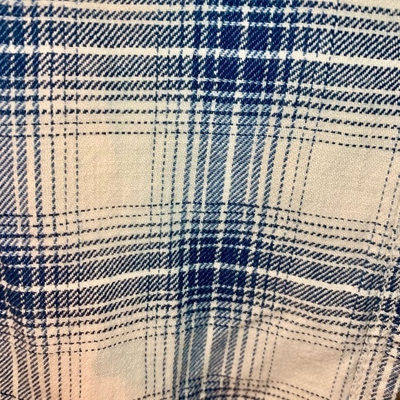 Madewell Shirt XS 100% Cotton Long-Sleeve Button-Up White Blue Plaid Comfy - Picture 10 of 16